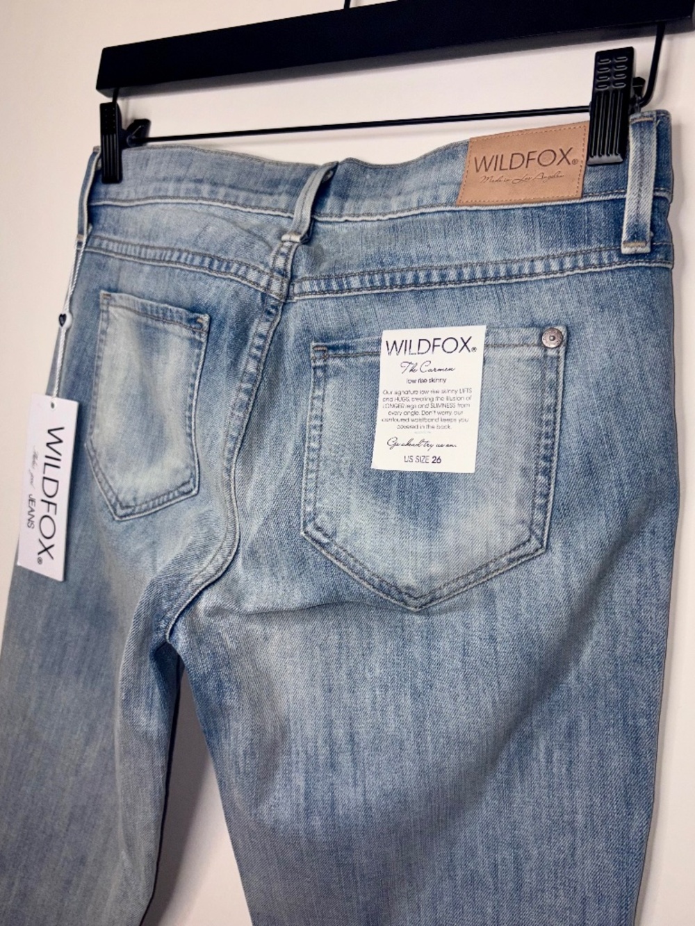 Wildfox The Carmen Skinny Jeans Size 26 Light Wash NWT Made in USA